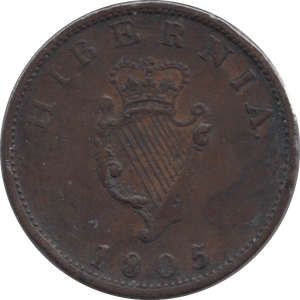 1805 IRELAND HALF PENNY - WORLD COINS - Cambridgeshire Coins