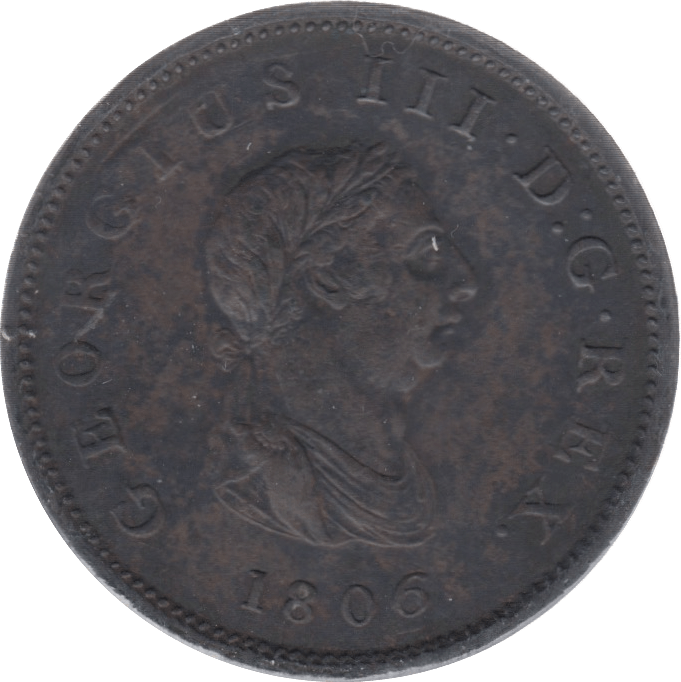 1806 HALFPENNY 3 ( GVF ) - Halfpenny - Cambridgeshire Coins