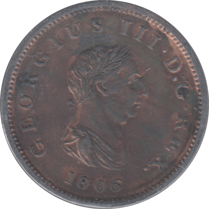 1806 HALFPENNY ( AUNC ) 3 - Halfpenny - Cambridgeshire Coins
