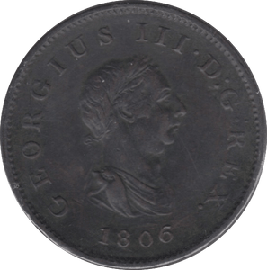 1806 HALFPENNY ( EF ) 3 - Halfpenny - Cambridgeshire Coins
