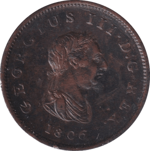 1806 HALFPENNY ( EF ) - Halfpenny - Cambridgeshire Coins