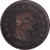 1806 HALFPENNY ( EF ) - Halfpenny - Cambridgeshire Coins