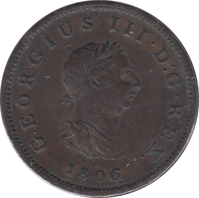 1806 HALFPENNY ( GVF ) 14 C - Halfpenny - Cambridgeshire Coins