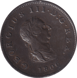 1806 HALFPENNY ( GVF ) - Halfpenny - Cambridgeshire Coins