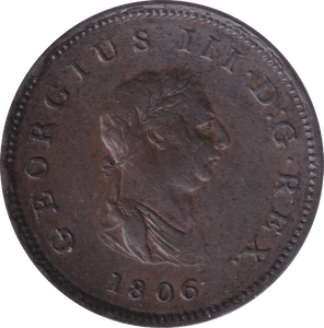 1806 HALFPENNY ( GVF ) - Halfpenny - Cambridgeshire Coins