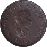 1806 HALFPENNY ( GVF ) - Halfpenny - Cambridgeshire Coins