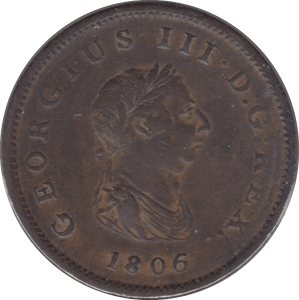 1806 HALFPENNY ( VF ) 3 - Halfpenny - Cambridgeshire Coins