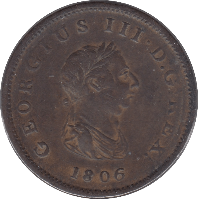 1806 HALFPENNY ( VF ) 3 - Halfpenny - Cambridgeshire Coins