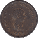 1806 HALFPENNY ( VF ) 3 - Halfpenny - Cambridgeshire Coins