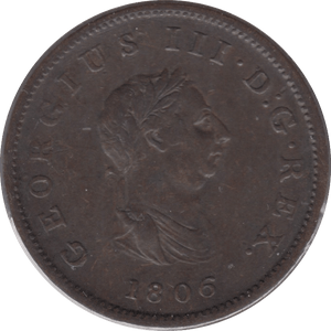 1806 HALFPENNY ( VF ) - Halfpenny - Cambridgeshire Coins