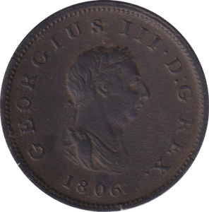1806 HALFPENNY ( VF ) - Halfpenny - Cambridgeshire Coins