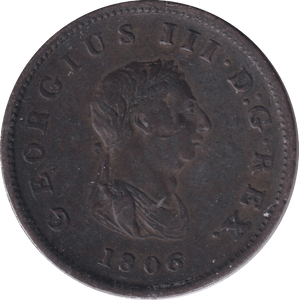 1806 HALFPENNY ( VF ) - Halfpenny - Cambridgeshire Coins