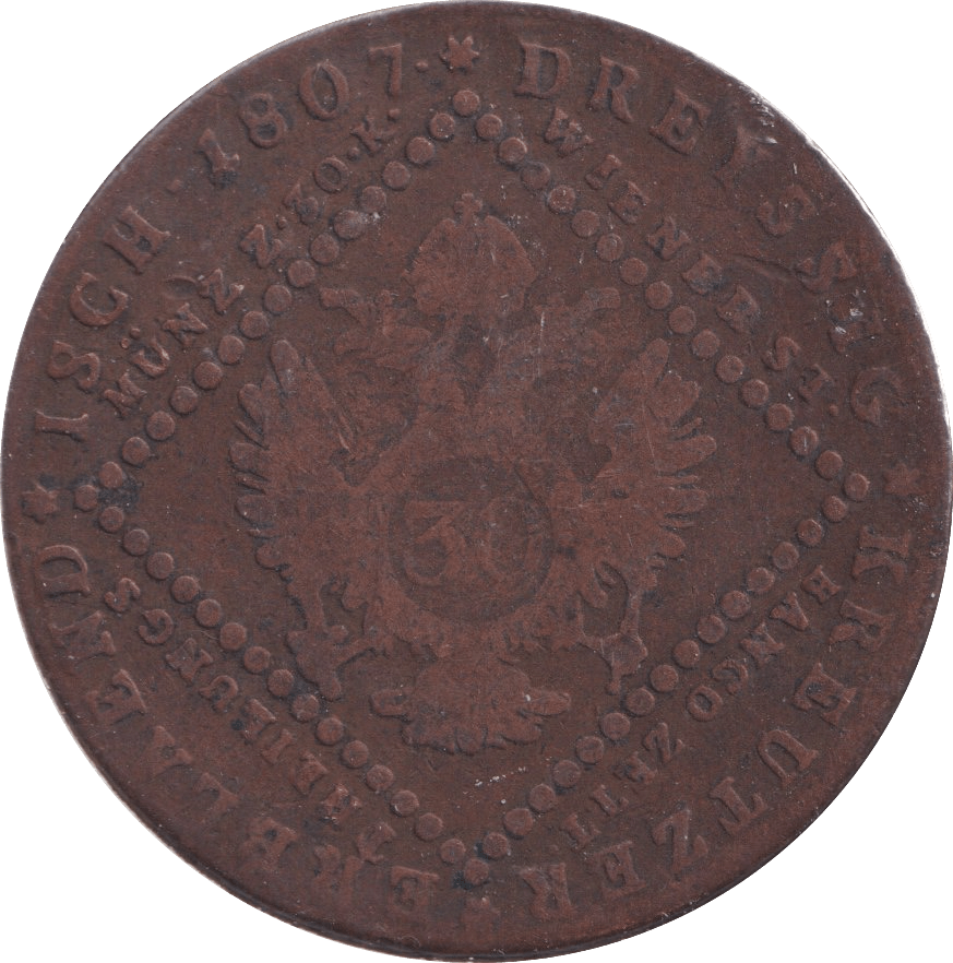 1807 30 KREUZER AUSTRIA - WORLD COINS - Cambridgeshire Coins