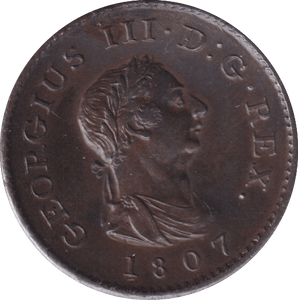 1807 FARTHING ( AUNC ) - Farthing - Cambridgeshire Coins