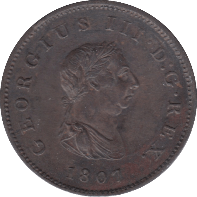 1807 HALFPENNY ( AUNC ) 5 - Halfpenny - Cambridgeshire Coins