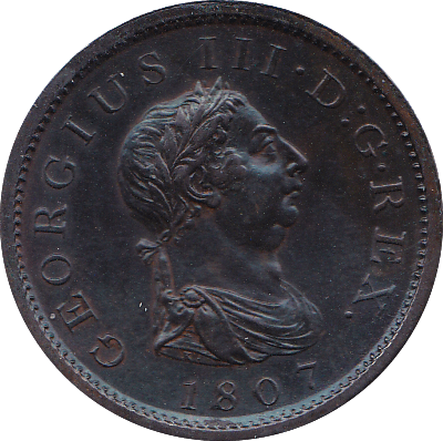 1807 PENNY ( AUNC ) - Penny - Cambridgeshire Coins