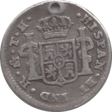 1807 SILVER 1/4 REAL COLONIAL SPAIN - SILVER WORLD COINS - Cambridgeshire Coins
