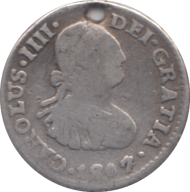 1807 SILVER 1/4 REAL COLONIAL SPAIN - SILVER WORLD COINS - Cambridgeshire Coins