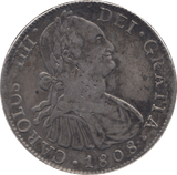 1808 SILVER MEXICO 8 REALES - SILVER WORLD COINS - Cambridgeshire Coins