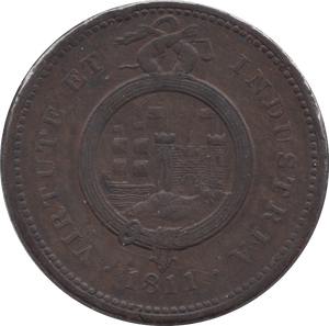 1811 BRISTOL TO SOUTH WALES PENNY TOKEN - Token - Cambridgeshire Coins