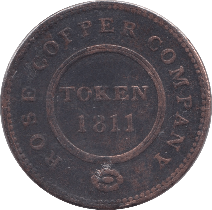 1811 HALFPENNY TOKEN BIRMINGHAM AND SWANSEA ROSE COPPER COMPANY - HALFPENNY TOKEN - Cambridgeshire Coins