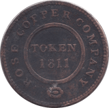 1811 HALFPENNY TOKEN BIRMINGHAM AND SWANSEA ROSE COPPER COMPANY - HALFPENNY TOKEN - Cambridgeshire Coins