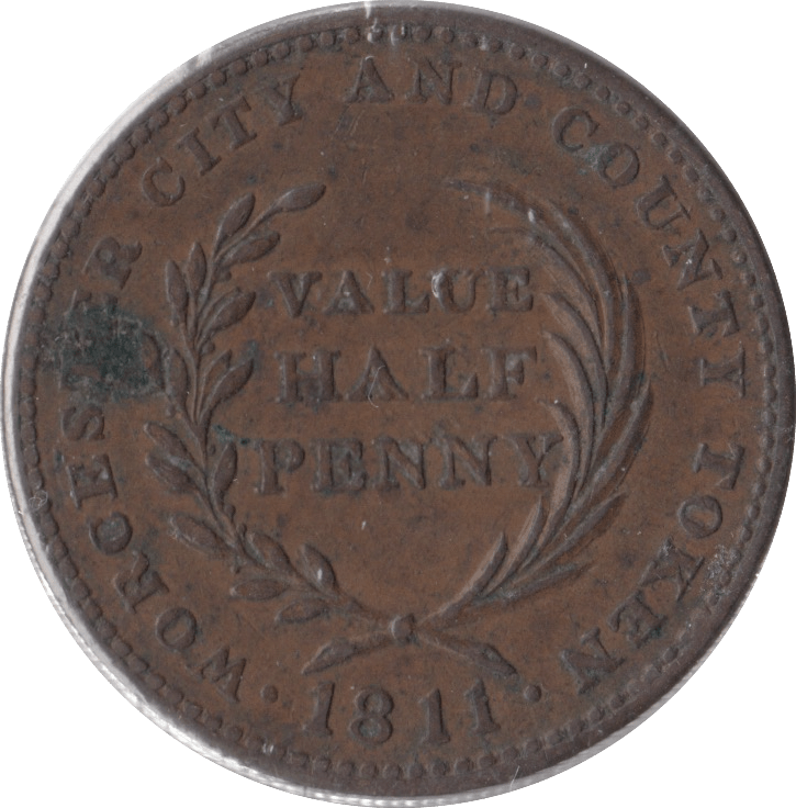 1811 HALFPENNY TOKEN WORCESTER - HALFPENNY TOKEN - Cambridgeshire Coins