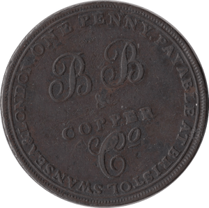 1811 PENNY B B AND COPPER CO. TOKEN - PENNY TOKEN - Cambridgeshire Coins