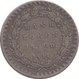 1811 SILVER BANK TOKEN 6D - Token - Cambridgeshire Coins