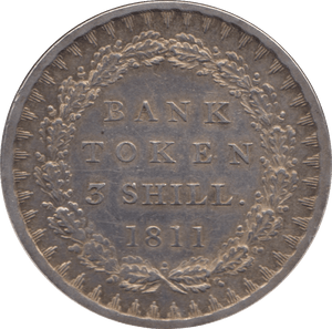1811 SILVER BANK TOKEN THREE SHILLING ( EF ) - Token - Cambridgeshire Coins