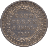 1811 SILVER BANK TOKEN THREE SHILLING ( EF ) - Token - Cambridgeshire Coins