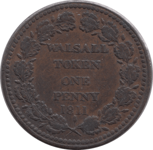 1811 WALSALL PENNY TOKEN - PENNY TOKEN - Cambridgeshire Coins