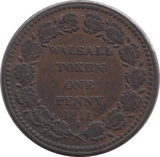1811 WALSALL PENNY TOKEN - PENNY TOKEN - Cambridgeshire Coins