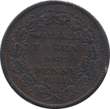 1811 WALSALL PENNY TOKEN - Token - Cambridgeshire Coins