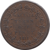 1811 WALSALL PENNY TOKEN - Token - Cambridgeshire Coins