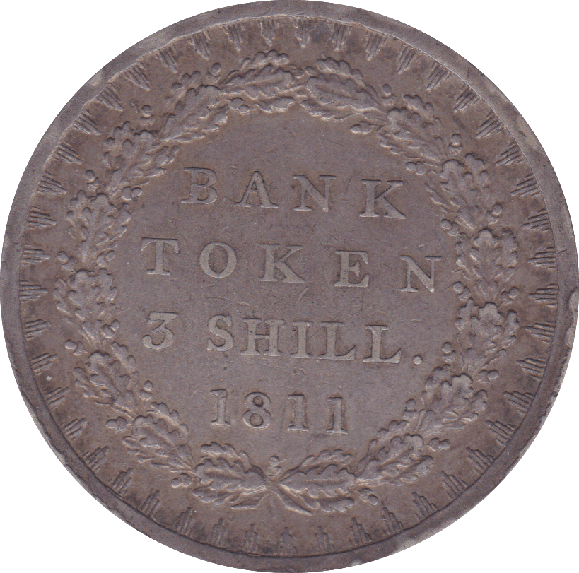 1811  SILVER BANK TOKEN 3 SHILLINGS ( VF ) C