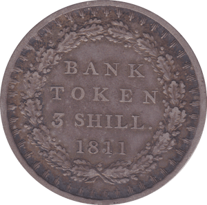 1811  SILVER BANK TOKEN 3 SHILLINGS ( VF ) E