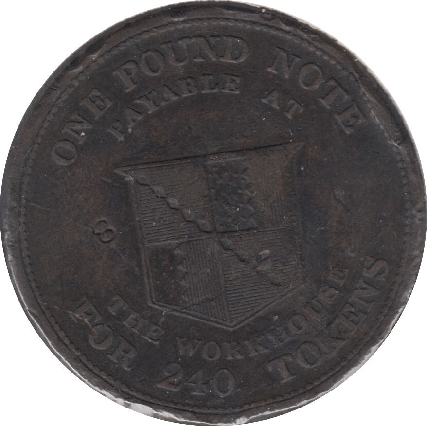 1812 BIRMINGHAM ONE POUND NOTE WORKHOUSE COPPER TOKEN - Token - Cambridgeshire Coins