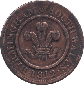 1812 BIRMINGHAM PENNY TOKEN REF 395 - PENNY TOKEN - Cambridgeshire Coins