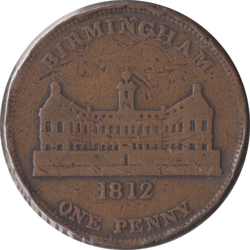 1812 BIRMINGHAM WORKHOUSE PENNY TOKEN - PENNY TOKEN - Cambridgeshire Coins