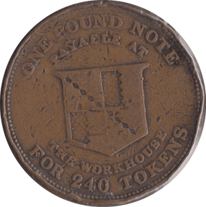1812 BIRMINGHAM WORKHOUSE PENNY TOKEN - PENNY TOKEN - Cambridgeshire Coins