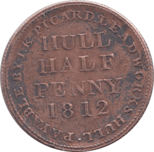 1812 HULL HALFPENNY TOKEN REF 358 - Token - Cambridgeshire Coins