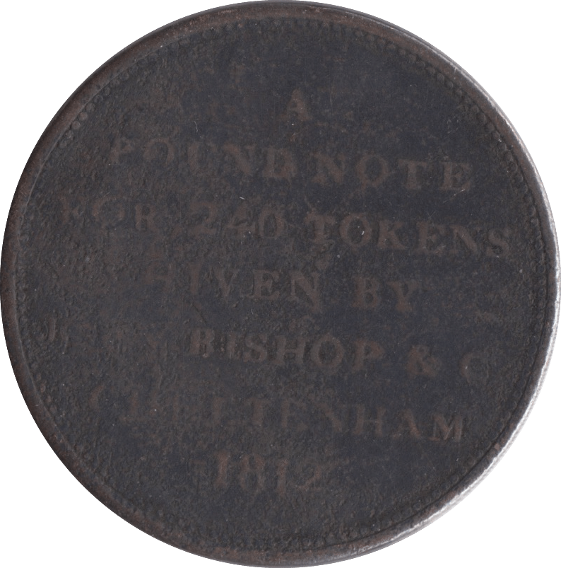 1812 JOHN BISHOP & CO CHELTENHAM ONE PENNY TOKEN - PENNY TOKEN - Cambridgeshire Coins