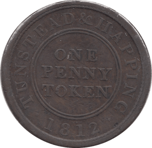 1812 PENNY TOKEN TUNSTEAD AND HAPPING - Token - Cambridgeshire Coins