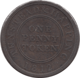 1812 PENNY TOKEN TUNSTEAD AND HAPPING - Token - Cambridgeshire Coins