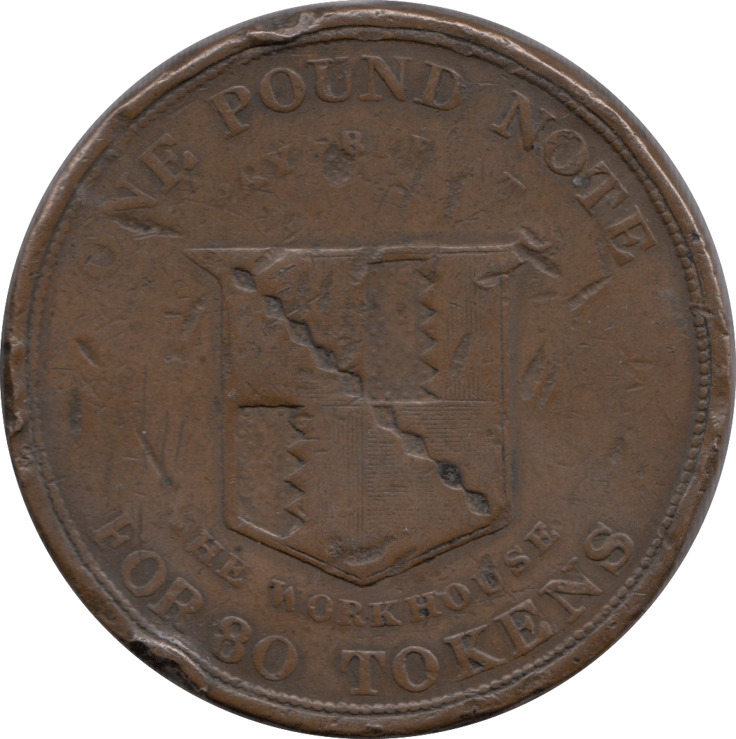 1813 BIRMINGHAM ONE POUND NOTE WORKHOUSE COPPER TOKEN - Token - Cambridgeshire Coins