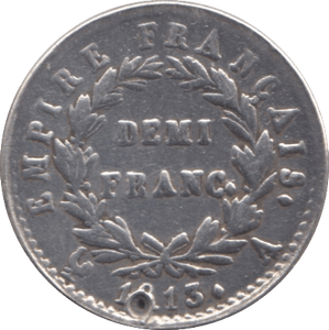 1813 FRANCE SILVER HALF FRANC - WORLD SILVER COINS - Cambridgeshire Coins
