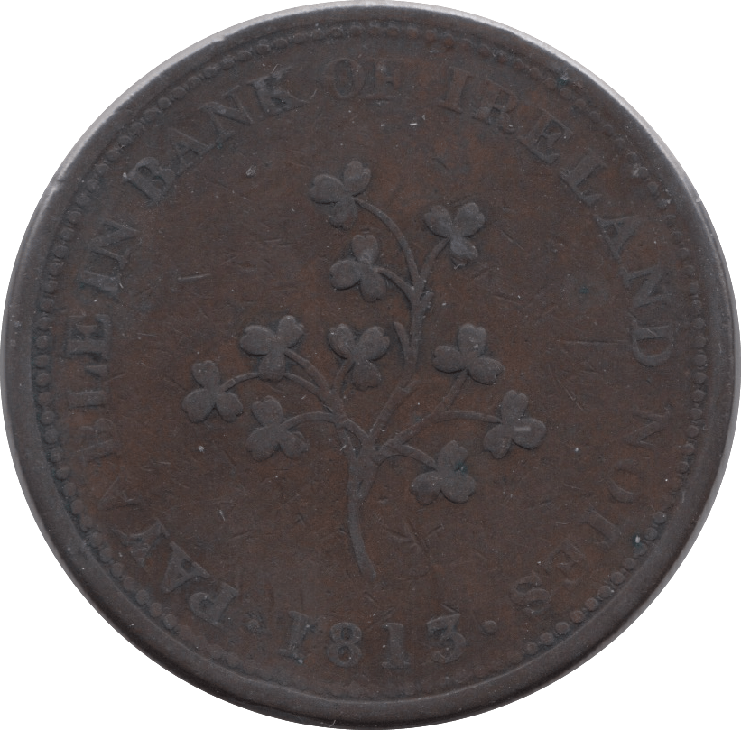 1813 IRELAND BANK PENNY TOKEN - Token - Cambridgeshire Coins