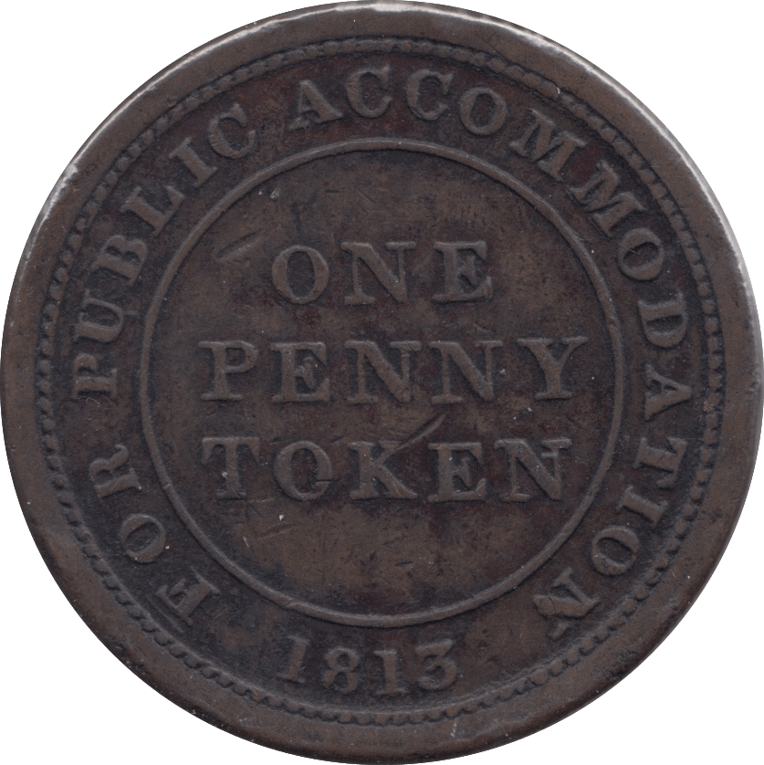 1813 NEWCASTLE PUBLIC ACCOMMODATION COTTON WORKS PENNY TOKEN - Token - Cambridgeshire Coins