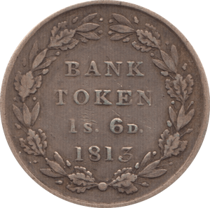 1813 SILVER BANK TOKEN ONE SHILLING AND SIXPENCE ( GF ) I - Token - Cambridgeshire Coins